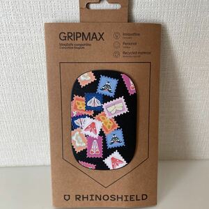 RHINOSHIELD GRIPMINI スマホリング 両面テープ式 スタンド機能 落下防止 縦置き 横置き 片手操作 個性的 蝶 カラフル 