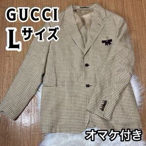 グッチ ギンガムブライダル ロゴフロントボタン ジャケット ブレザー ベージュ テーラードジャケット ブレザー ベージュ GUCCI Lサイズ