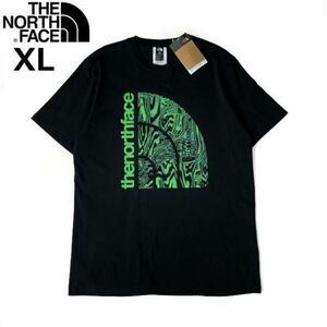 1円～!売切!【正規新品】THE NORTH FACE◆S/S JUMBO HALF DOME TEE 半袖 Tシャツ US限定 ビッグハーフドーム 男女兼用(XL)黒 総柄180902-15