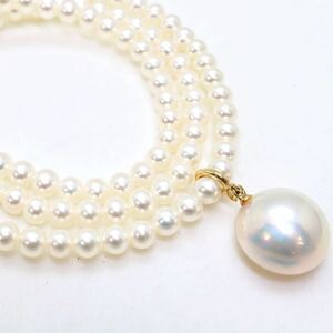 良品!!＊TASAKI(田崎真珠)K18本真珠/マベパールネックレス＊j 約12.1g 約43.0cm ベビー pearl jewelry necklace DC0/EA5