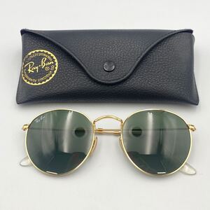 ◎【売り切り】Ray-Ban サングラス RB3447 ROUND METAL レイバン 001 5321 145 3N MADE IN ITALY イタリア製 メガネケース付き