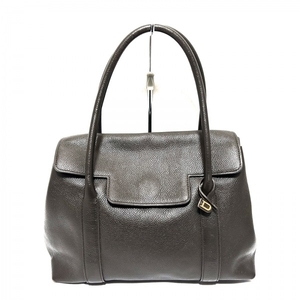 デルボー DELVAUX ハンドバッグ - レザー ダークグレー バッグ