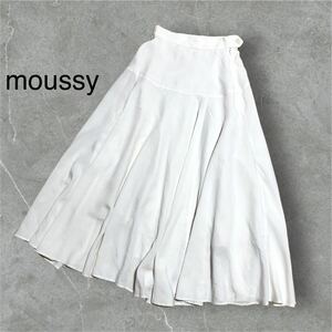 moussy マウジー　フレア　スカート ヨーク　切替　ホワイト