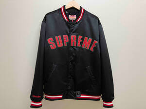 Supreme Mitchell & Ness 21ss Satin Varsity Jacket シュプリーム ミッチェル アンド ネス スタジャン ブラック サイズXL ポリエステル