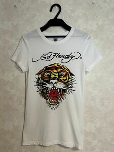 100%正規品　エドハーディ レディース Tシャツ / タイガー M ホワイト カットソー 半袖 ed hardy