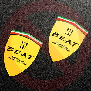 ホンダ ビート PP1　フェンダーエンブレム ステッカー “ ビートロゴ ” 左右セット（2枚）　BEAT MASTER　HONDA BEAT　新品 | 送料無料