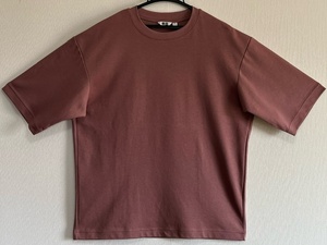 UNIQLO★ユニクロ◇エアリズム コットンオーバーサイズTシャツ (五分袖) [341-444999] M ピンク系 未使用品 ＊半袖Tシャツ