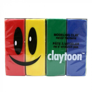 MODELING CLAY(モデリングクレイ)　claytoon(クレイトーン)　カラー油粘土　4色組(プライマリー)　1Pound　3個セット /a