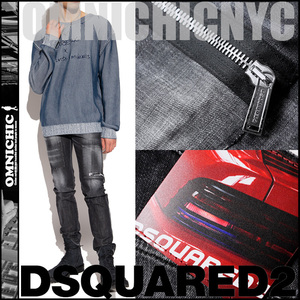 ■22春夏COOLGUY/新品ストレッチZIPパッチ【DSQUARED2】ディースクエアードクールガイジップニーパッチクラッシュリペアデニム48/S71LB1042