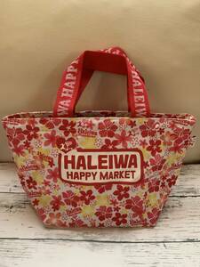 未使用★HALEIWA HAPPY MARKET/ハレイワハッピーマーケット★ハイビスカス　保冷　保温　バッグ　クーラーバッグ　ランチバッグ