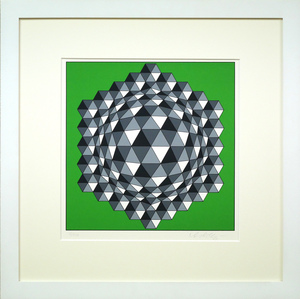 ヴィクトル　ヴァザルリ(Victor　VASARELY)「コンポジションA」シルクスクリーン版画■オプ・アートの父【小竹美術】真作保証