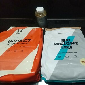 MY PROTEIN IMPACT　インパクト　WEIGHT GAINER 　バニラ　&　プロテイン　BCAA 　2.5kg　2個セット　&　CLA　サプリ　未開封　セット