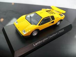 京商 Lamborghini Countach LP500S S=1/64　京商ランボルギーニくじR賞/箱なし/カード付属/イエロー/カウンタック