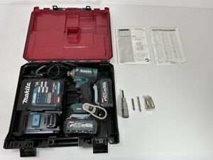 A02-017-0607-098　【中古】makita　マキタ　40V　TD001G　インパクト　ドライバー バッテリー2個　ケース付属　簡易動作確認済　1スタ