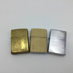 F57□【火花確認済み/3点セット】ZIPPO ジッポ オイルライター ダイアゴナルライン ベネチアン 他 喫煙グッズ 喫煙具 現状品