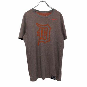 NIKE 半袖 プリント Tシャツ M グレー オレンジ ナイキ ロゴ Tigers 古着卸 アメリカ仕入 a508-5384