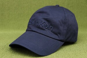 限定1新品並行正規 カルバンクライン CALVIN KLEIN キャップ 立体刺繍LOGO 紺色系 ネイビー 同色 管理no4Ea