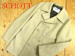 ★ショット Schott★メンズ U.S.740N メルトンウール ピーコート ベージュ 38 USA製★R60623007A