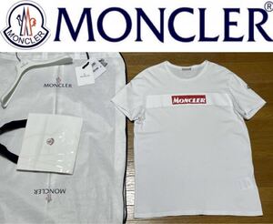 希少★MONCLER 国内正規モンクレール ボックスロゴ クルーネック Tシャツ 高級クリーニング済