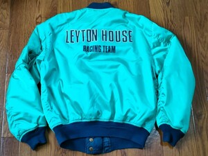 希少！F1全盛期当時物！LAYTONHOUSE RACINGTEAM レイトンブルー　スタジャン　MA1タイプジャンパー　バブル〜平成レトロ　MADE IN JAPAN