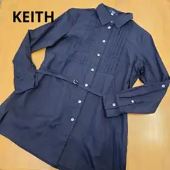 Keith シャツワンピース チュニック レディース ブラック Lサイズ