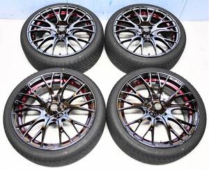 軽量!! weds ウェッズスポーツ SA-20R 17インチ 7J 4H-100 +43 レッドライトクローム(RLC) 195/40R17 タイヤ付 4本