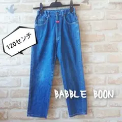 ★BABBLE BOON★中古★ロゴ刺繍 デニム パンツ★濃ブルー★120