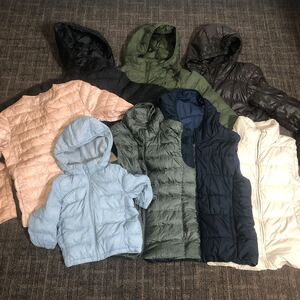 ☆ K-1218T140 UNIQLO ユニクロ ダウン 8点 まとめ売り セット 販売 レディース キッズ 古着 業販 卸 アウター ウルトラライト