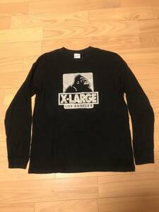 良品☆X-LARGE/エクストララージ L.A.1991 サイズL LOS ANGELES 長袖ロングブラックTシャツ BIGロゴプリント！ロングスリーブTee 黒/パンツ