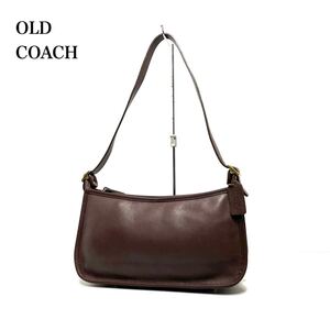 ☆美品☆ OLD COACH オールドコーチ USA製/グラブタンレザー 本革/ブラウン系色/ ハンドバッグ ワンショルダーバッグ