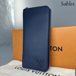 1円【新品同様/RFID】LOUIS VUITTON ルイヴィトン ジッピーウォレット ヴェルティカル マリーヌ 長財布 メンズ ICチップ 現行モデル M81767