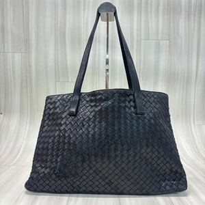 LU-241107-2 Bottega Veneta ボッテガヴェネタ イントレチャート トートバッグ 本革 レザー 肩掛けバッグ ブラック 黒 鞄