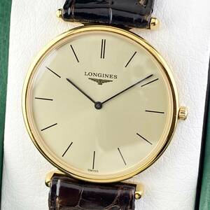 【1円〜】LONGINES ロンジン 腕時計 メンズ L4.635.2 グランドクラシック ゴールド文字盤 ラウンドフェイス 可動品