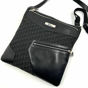 【美品】 Christian Dior クリスチャンディオール トロッター ストリートシック トロッター サコッシュ ショルダーバッグ ボディ メンズ 黒