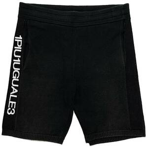 定価4.7万 1piu1uguale3 one side logo knit shorts Ⅲ 黒 サイドロゴニットショートパンツ wjk akm ジュンハシモト