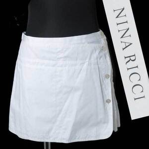 新品 NINA RICCI ラップ ショート パンツ 定価76,650円 size34 白 ホワイト 13PCPA317C0O640 ニナリッチ