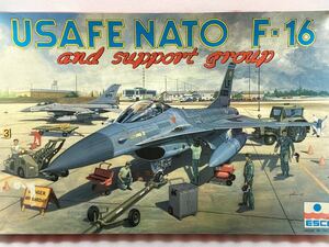 即決 エッシー 1/48 USAFE NATO F-16 ＆ Support Group 戦闘機 ESCI 4078 Fighting Falcon 未組立て プラモデル 80年代 当時物 希少 絶版