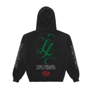 MISTER CARTOON BORN RAISED LOS ANGELES HOODIE BLACK L ミスターカートゥーン ボーンアンドレイズド ロサンゼルス パーカー ブラック 黒