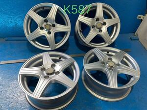 〈K587〉ホイール4本セット　weds JOKER 14インチ5.5J オフセット+42 PCD4H100 ハブ73mm ボルト穴13mm