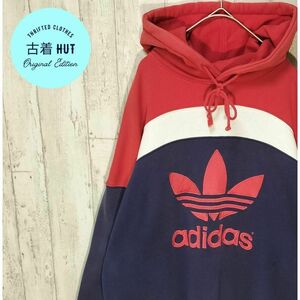 adidas　80s　ビンテージ古着　万国旗タグ　オーバーサイズ　トリコカラー　#hs31