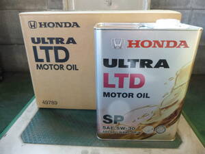 NEW HONDA純正 ULTRA MOTOR OIL LTD API SP 5ｗ30 4L/6缶 ワンケース 24L 低粘度 ハイブリッド ホンダ ネクスト LEO マイルド グリーン