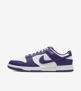 NIKE ナイキ DUNK LOW RETRO ダンク レザー スニーカー 新品 WHITE / CHAMPIONSHIP COURT PURPLE US9 27cm