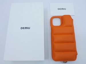 【中古美品】DEMIU デミュウ iPhone12Pro / iPhone12 用ケース DU-BAL06OR オレンジ 天然皮革 レザーケース[B178T248]