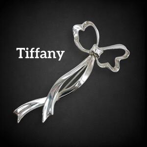 【希少美品】 ティファニー tiffany&co. Tiffany ブローチ コサージュ ラージ ロング リボン SV925 1985 ヴィンテージ 刻印 シルバー 825