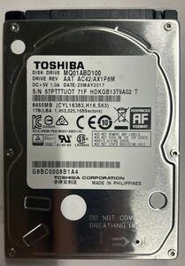 使用時間 1371時間 正常 TOSHIBA MQ01ABD100 1000GB 1TB n20250102-10