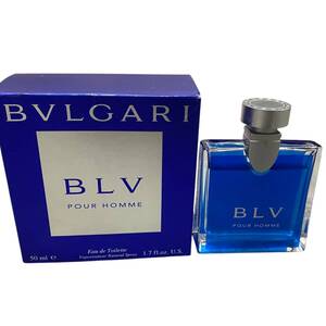 【中古品】 Bvlgari ブルガリ ブルー プール オム オード トワレ BLV Pour homme EDT 50ml 残量8割 箱付き S81212RD