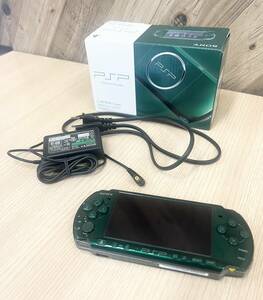 【5091】PSP本体（PSP-3000/スピリティッド・グリーン） PSP　SG　中古　箱有　初期化済