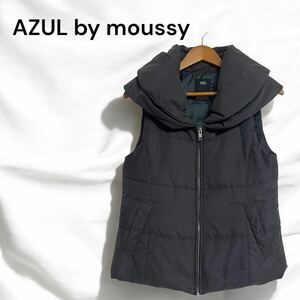 AZUL by moussy アズールバイマウジー ベスト 中綿 ブラック ダウンベスト ジャケット ジップアップ ブラック 黒 レディース 美品 Sサイズ 