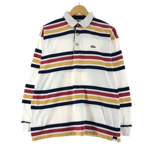 古着 ラコステ LACOSTE 長袖 マルチボーダー ボーダー ポロシャツ メンズXL /eaa369890 ss2501_50