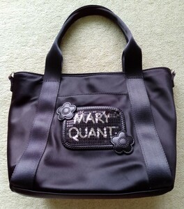 【送料無料】MARY QUANT マリークワント　ハンドバッグ　黒　ショルダーベルト付